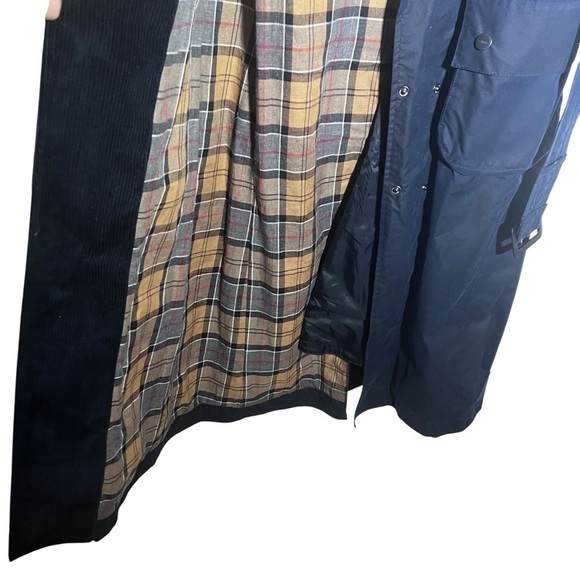 Barbour x Chloé Navy Blue Dany Dani Ruffled Waxed Trench Coat Chloe US 2 - Picture 9 of 16